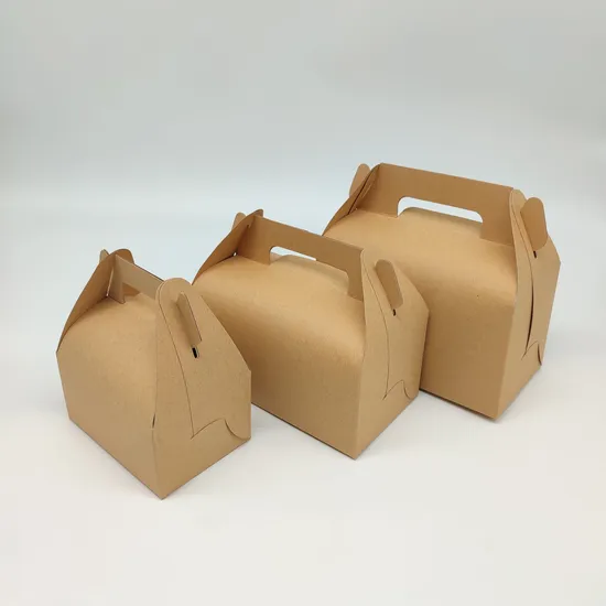 Hot Sale Kraft Paper Cake Box with Handle Wholesale Paper Cake Box High Quality Showcase Cakebox