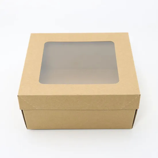 6inch Factory Hot Sale Kraft Paper Cake Box with Window Birthday Cake Packing Box