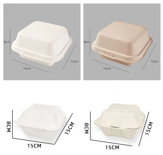 Hamburger Box Take Away Kraft Emballage Custom Size and Logo Printing