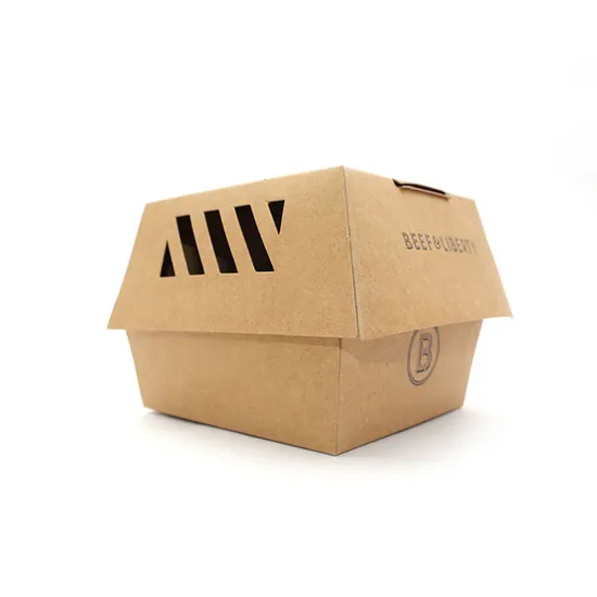 Corrugated Paper Box Burgers Personalized Burger Boxes See Through Burgers Boxes