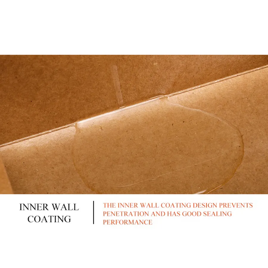 Custom Side Disposable Food Container Waterproof Bento Salad Box Kraft Paper Box for Food