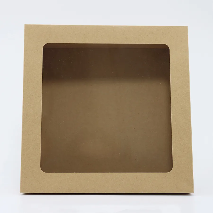 Biodegradable Packing Cake Food Gift Brown Cardboard Paper Box with Custom Logo