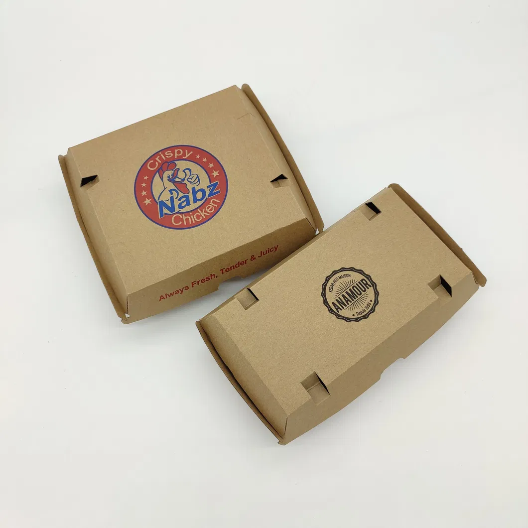 6inch Custom Printed Recycled Take Away French Fries Paper Boxes Fast Food Burger Hamburger Packaging