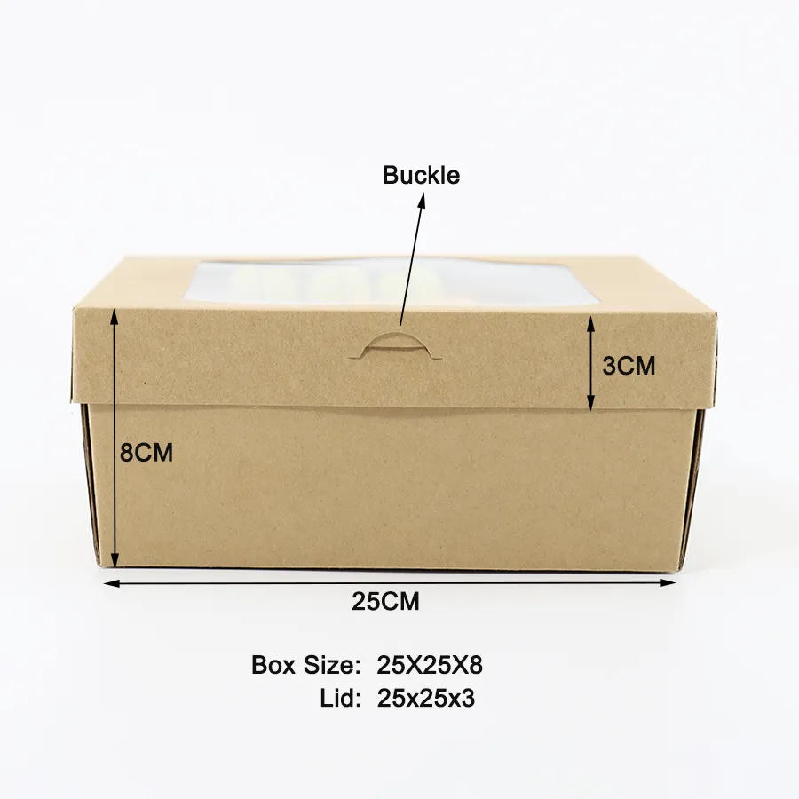 Eco Friendly Square Mini Cake Box Food Grade Biodegradable Packaging Boxes Custom Logo