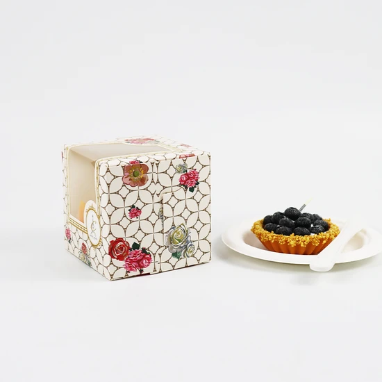 Disposable Hard Food Grade Donut Cupcake Cake Container Baking Paper Packaging Box for Food Kraft Paper Customized Design Accept