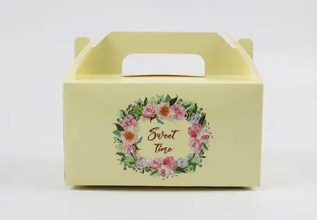 Prevent Leakage Simple Customized Rectangular Cake Packaging Box for Corporate Event