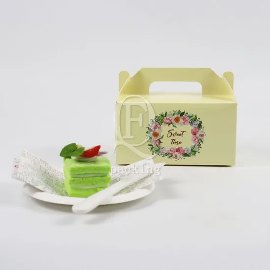 Prevent Leakage Simple Customized Rectangular Cake Packaging Box for Corporate Event