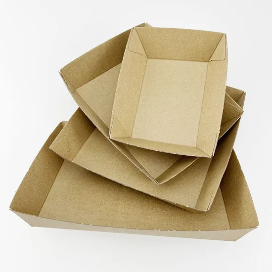 Custom Logo Kraft Paper Disposable Boat Shape Takeaway Container Fast Food Tray Hamburger Hotdog Snack Salad Lunch Packing Packaging Paper Carton Box