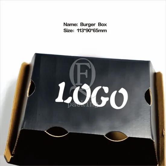 Food-Grade Material High Temperature Resistant Folding Hamburger Box for Packaged Fast Food