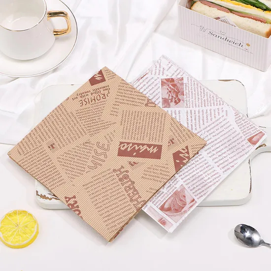 Custom Logo Printed Greaseproof Sandwich Food Wrap Wrapping Restaurant Bread Burger Paper