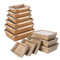 Disposable Kraft Paper Lunch Box Rectangular Paper Bowl Degradation Lunch Box Light Food Meal Protection to-Go Box
