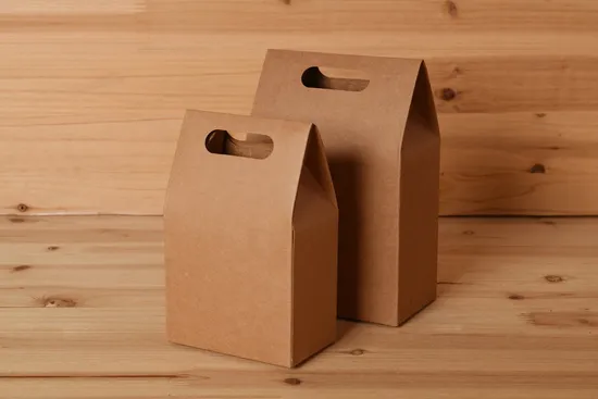 Factory Custom Sealing Food Sandwich Bakery Packaging Takeaway Kraft Paper Bag with Handle