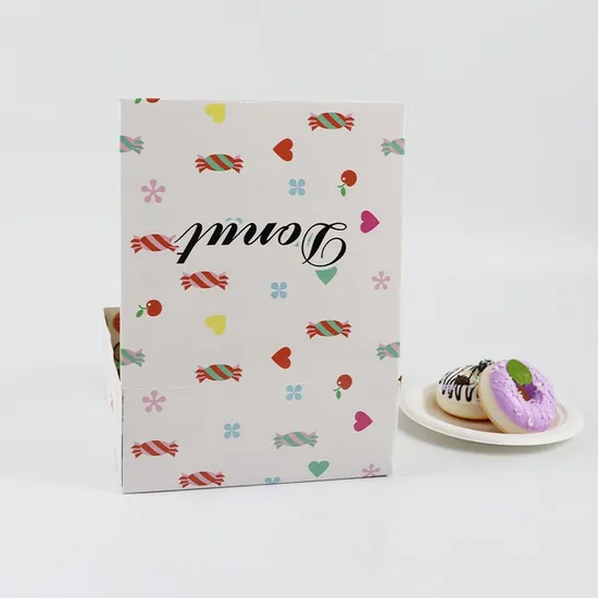 Factory Cheap Wholesale Custom Luxury Takeaway Food Grade Sweet Pastry Dessert Cookies Donut Packaging Box