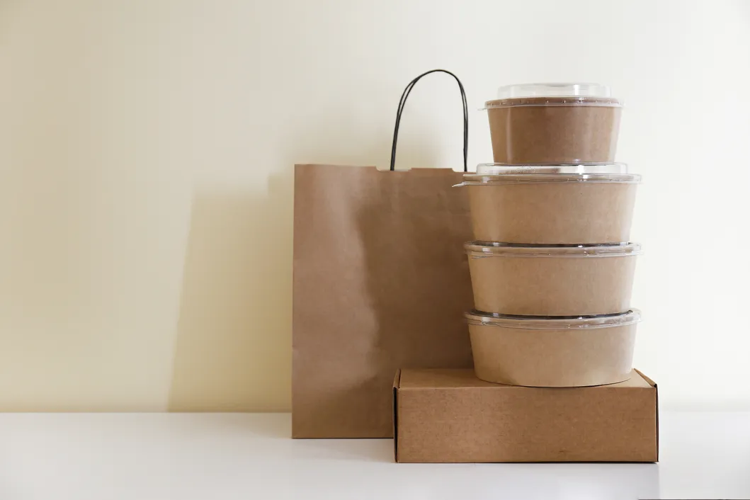 Wholesale Custom Printing Disposable Food Container Salad Kraft Paper Bowl with Lid