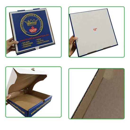Custom Pizza Cardboard Corrugated Carton Reusable Pizza Box Wholesale with Logo Printed