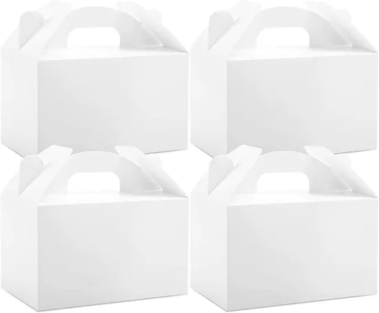 Factory Biodegradable Paper Cake Packaging White Kraft Paper Box with Handle Fancy Eco-Friendly Cardboard Cake Box