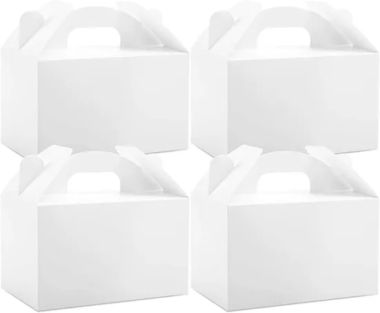 Factory Biodegradable Paper Cake Packaging White Kraft Paper Box with Handle Fancy Eco-Friendly Cardboard Cake Box