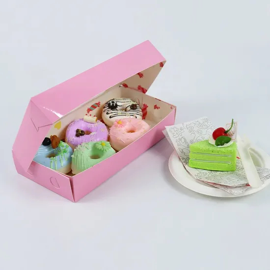 Custom Biodegradable Folding Paper Cardboard Packing Wholesale Cake Biscuit Cookie Donut Box Cake Packaging Box
