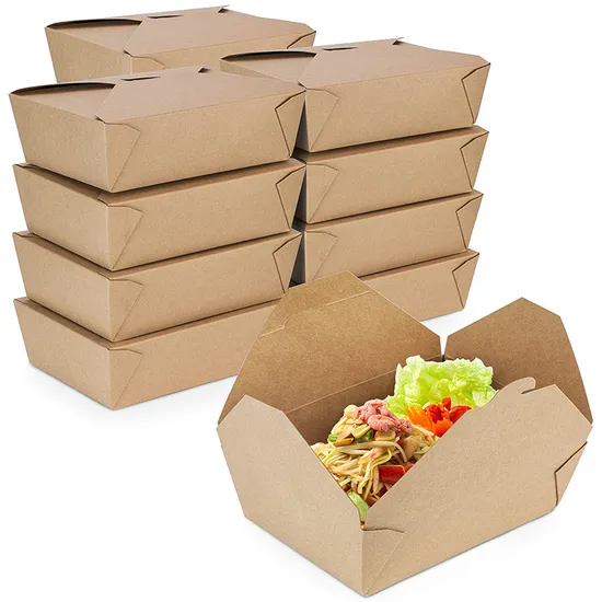 Wholesale Customized Food Grade Takeaway Sushi Fried Chicken Chips Burger Container Disposable Cardboard Paper Single Compartment Salad Box
