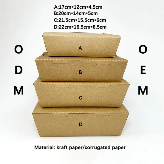 Wholesale Custom Disposable Takeaway Storage Lunch Packaging Food Grade Cardboard Fast Food Hot Dog Cheap Price Transparent Window Snack Kraft Paper Food Box