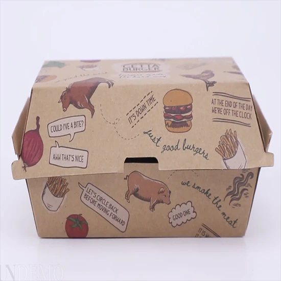 Lunch Box Breakfast Bread Dessert Packaging Sandwich Thick Egg Toast Paper Holder Hamburger Breakfast Blue Paper Box