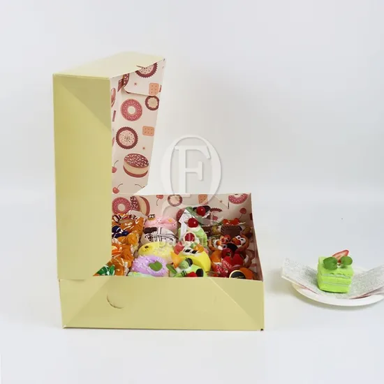 Factory Cheap Wholesale Custom Transparent Window Printed Logo Size Food Grade Degradable Doughnut Disposable Bakery Packaging Macaron Paper Cake Cardboard Box