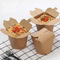 Custom Takeaway Kraft Paper Food Packaging Lunch Box for Rice Noodles Vegetables Salad Paper Box