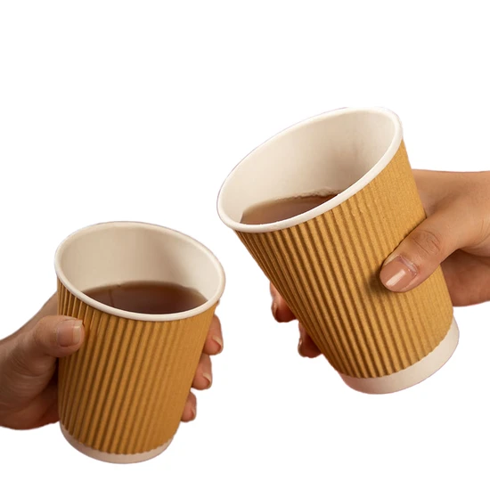 Wholesale Food Grade Eco-Friendly Disposable Custom Juice Storage Packaging Milk Tea Juice Clear Plastic Cold Hot Drink Single Double Wall Corrugated Paper Cup