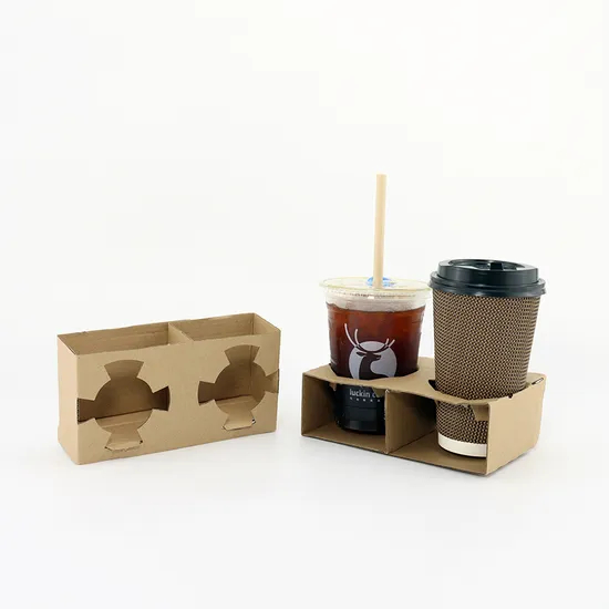 Pulp Tray Paper Cup Carrier Disposable Paper Cups Takeaway Use1-Cup, 2-Cup, 4-Cup