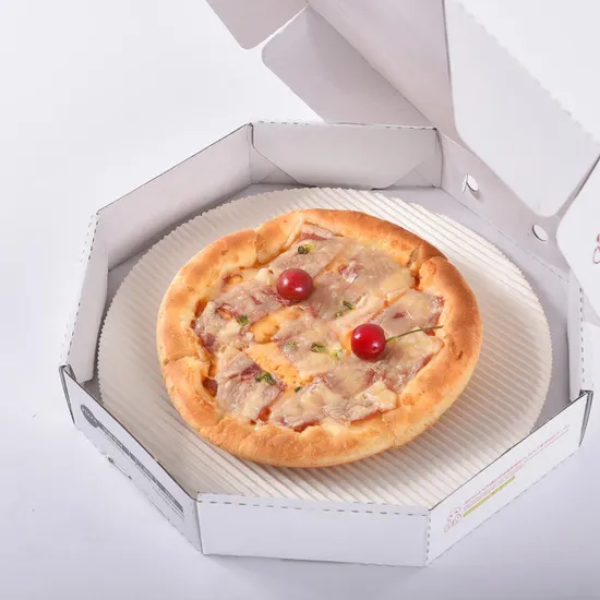 Custom 6 7 8 10 12 14 16 Inch Custom Printed Black Eco Friendly Food Grad Octagon Round Pizza Box for Food Package