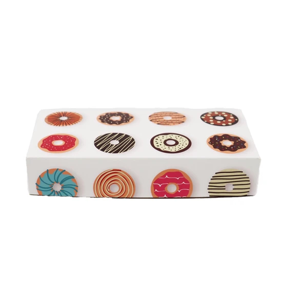 Wholesale Customized Logo Food Grade Cake Cookies Chocolate Desert Donut Cupcake Biscuit Macaron Bakery Pies Sweet Food Candy Cardboard Paper Packaging Box