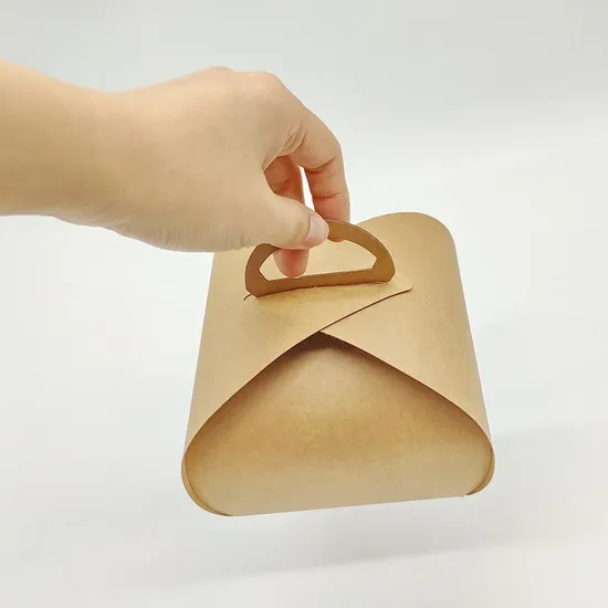 Factory Wholesale Customized Food Grade Takeaway Sushi Fried Chicken Chips Burger Cake Container Disposable Cardboard Fast Food Paper Snack Food Box with Handle