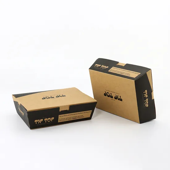 Customized Paper Box Disposable Kraft Paper Food Box Lunch Paper Box Withwindow Kraft Paper Box Packaging Box
