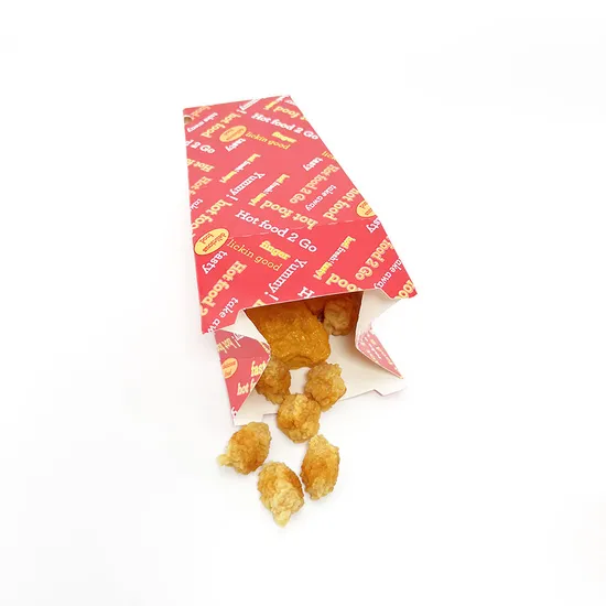 Greaseproof White Cardboard Takeaway Fish and Paper Packaging Box of Chip Box