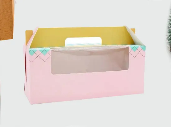 Wholesale Portable Food Grade Custom Logo Eco-Friendly High Quality Bakery Cupcake Packing Lunch Cake Pastries Donuts Cardboard Food Boxes with Handle
