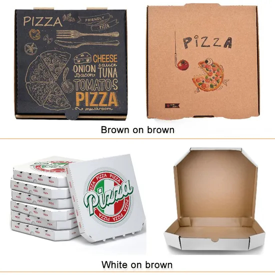 Custom Logo Portable Thick Recycled Corrugated Delivery Baking Pizza Box