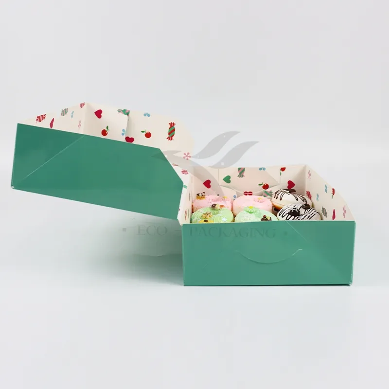 Factory Cheap Wholesale Custom Printed Logo Size Food Grade Luxury Disposable Bakery Packaging Macaron Cake Doughnut Kraft Cardboard Box