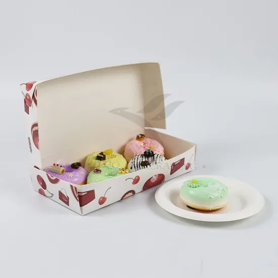 Factory Cheap Wholesale Custom Printed Logo Size Food Grade Luxury Disposable Bakery Packaging Macaron Cake Doughnut Kraft Cardboard Box