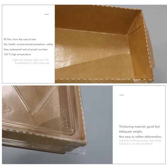 Wholesale Cheap High Quality Custom Logo Box for Packiging Practical Disposable Salad Kraft Box