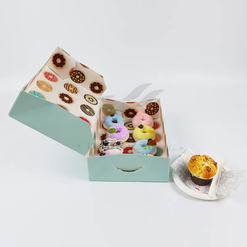 Factory Wholesale Recycled Personalized Luxury Customized Printed Logo Size Food Grade Disposable Packing Macaron Birthday Cupcake Doughnut Sweet Cardboard Box