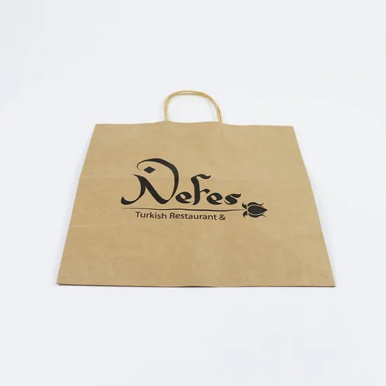 Factory Wholesale Custom Print Luxury Personalized Degradable Recyclable Shopping Gift Food Arts Crafts Packaging Kraft Cardboard Paper Bag with Portable Handle