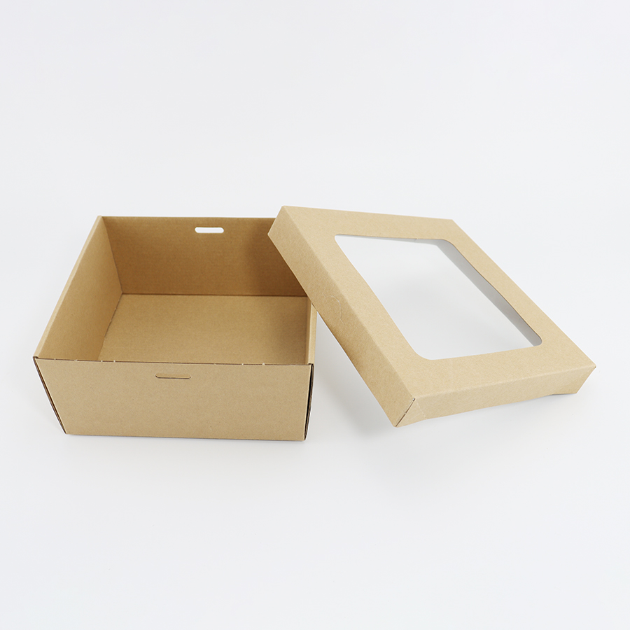 Factory Wholesale Customized Food Grade Takeaway Sushi Fried Chicken Chips Burger Container Disposable Cardboard Lunch Meal Snack Paper Food Box with Transparent Lid
