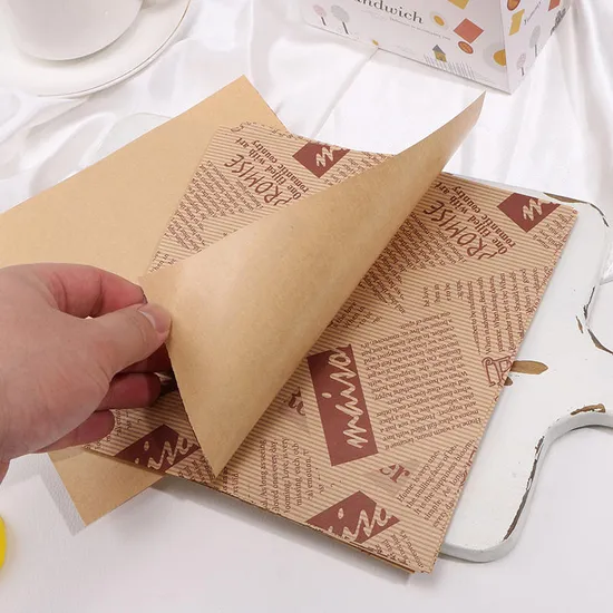 Parchment Greaseproof Paper Food Customized Printing and Logo Food Wrap Paper