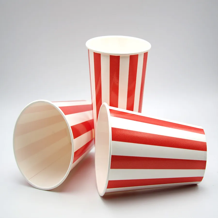 High Quality Customize Print Paper Popcorn Cup Biodegradable Cup Single Wall Paper with Lid/No Lid Cup