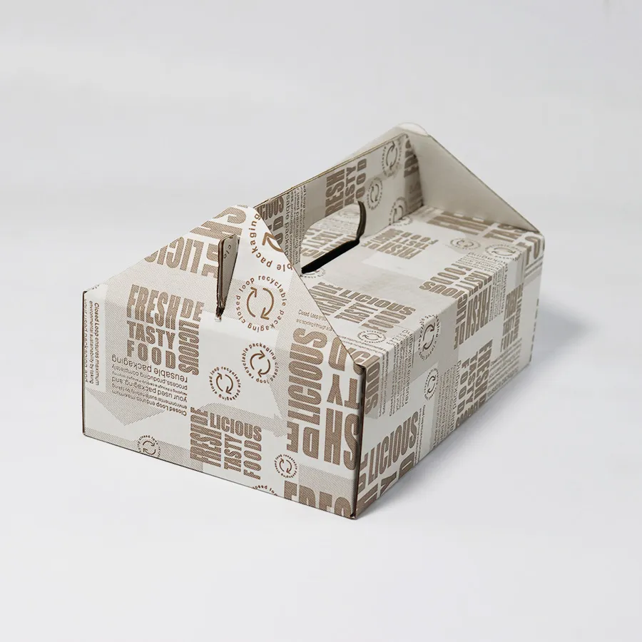 Biodegradable Handheld Burger Hot Dog Fried Chicken Packing Box Takeaway Packing Box