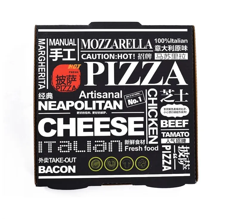 Custom Biodegradable Kraft Pizza Boxes with Logo Recyclable Take Away Food Packaging Features Embossing and Stamping Printing