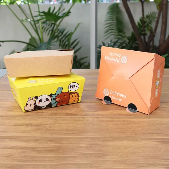 Disposable Lunch Box Customized Food Packaging Take out Packaging Kraft Paper Box Fast Food