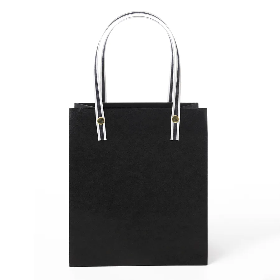 High Quality Customized Logo Retail Shopping Bag Recyclable Decorative Paper Bag with Handle and Rivet for Gifts