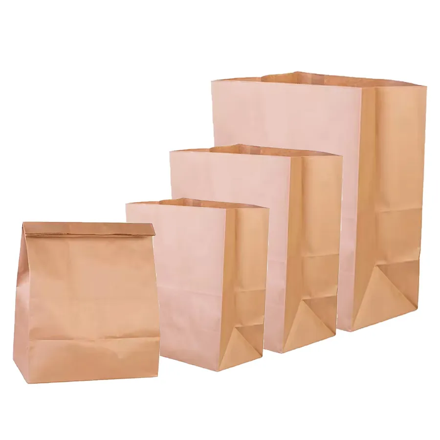 High Quality Oil-Proof Design Printed Wrapping Kraft Paper Custom Baked Toast Bread Bag with Transparent Plastic Window