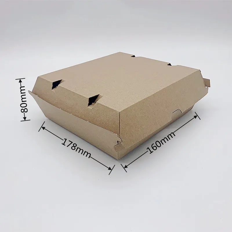 Disposable Foldable Hamburger Food Packaging Box Take out Packaging Box Customized